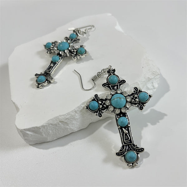 Personalized Cross Earrings Necklace
