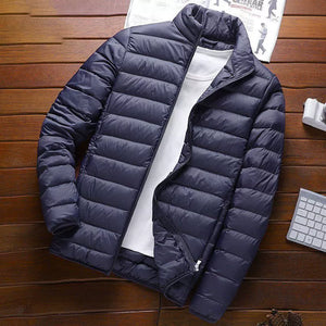 Autumn/Winter Plus Size Men's Lightweight Down-Filled Cotton Jacket
