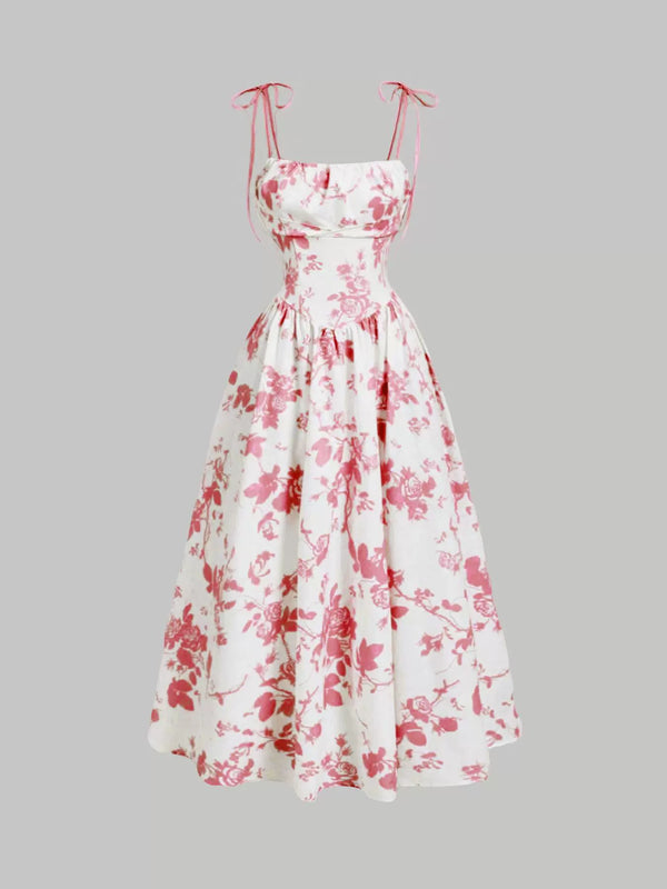 Women's Floral Print Spaghetti Strap Dress