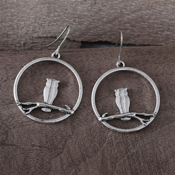 Personalized Owl Branch Earrings