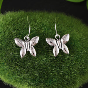 Simple Silver Butterfly Earrings
