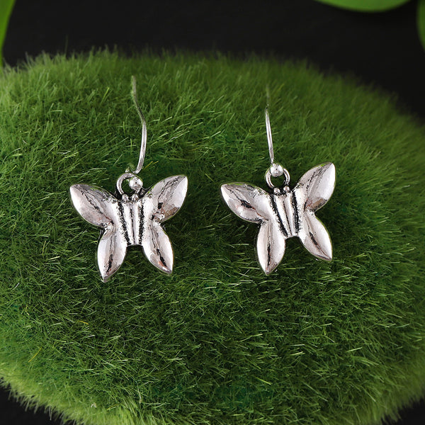 Simple Silver Butterfly Earrings