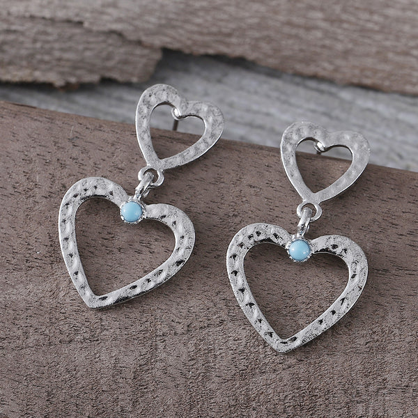 Heart Shaped Dangle Earrings