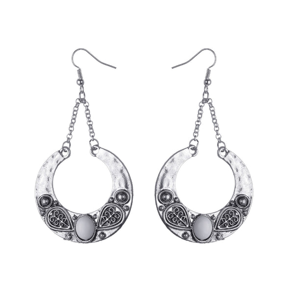 Geometric Circles Natural Stone Earrings