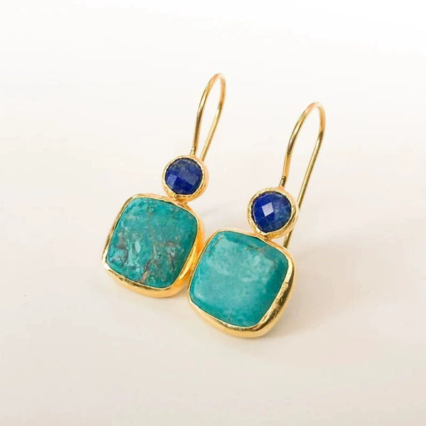 Temperament and Elegance Inlaid Turquoise Earrings