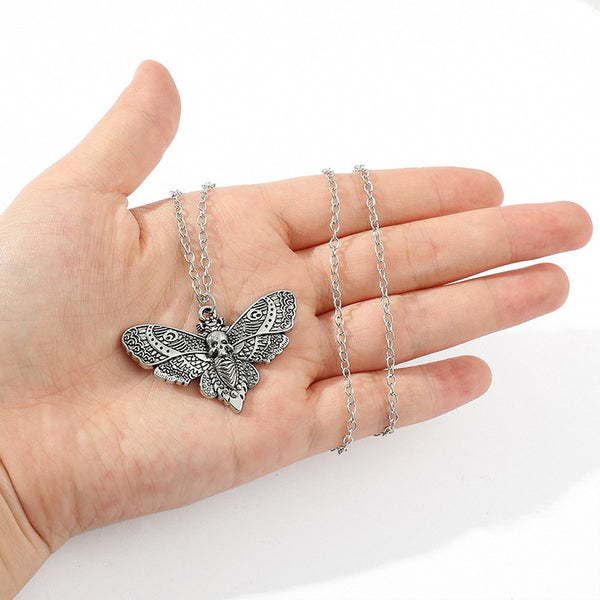 Personalized Skull Butterfly Earrings Necklace