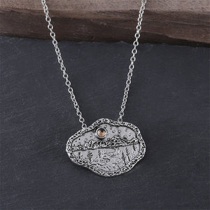 Tree River Mountain Zirconia Fashion Pendant Necklace