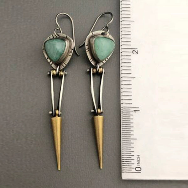 Turquoise Creative Bullet Cone Earrings