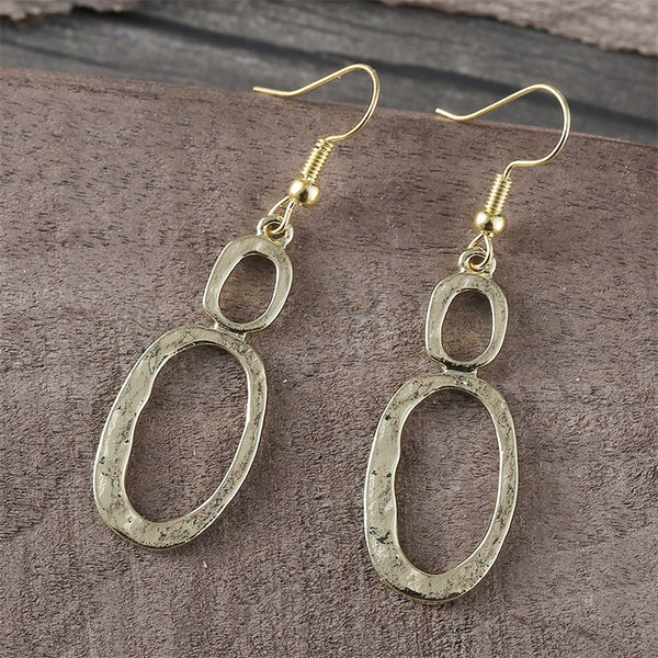 Vintage Haute Sense Round Hollowed Out EarringsMaterial