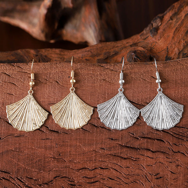 Vintage Ginkgo Leaf Dangle Earrings