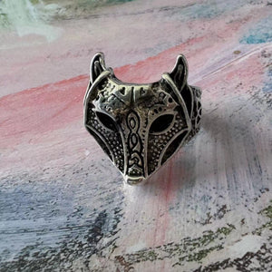 Personalized Alloy Wolf Head Arrowhead Ring