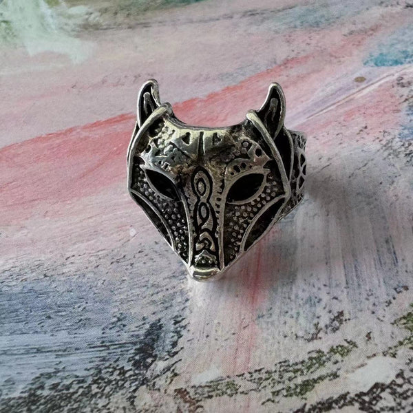 Personalized Alloy Wolf Head Arrowhead Ring