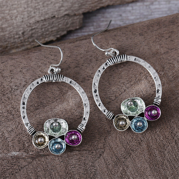 Simple Earrings with Colored Crystals
