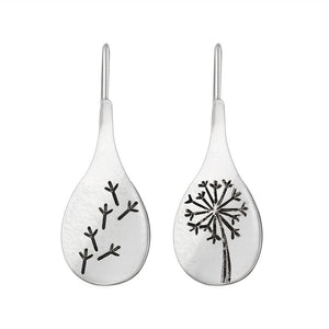 Floral Dandelion Asymmetrical Earrings