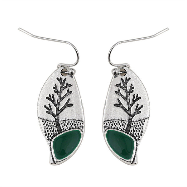 Personalized Tree Pattern Minimalist Style Oil Drop Earrings Earrings