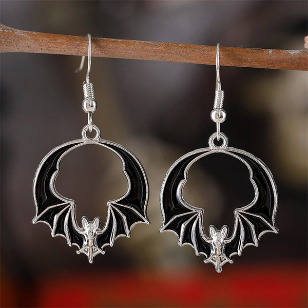 Dark Bat Dangle Earrings