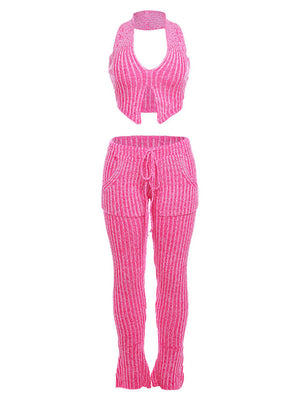 Knit Halter Top & Pants Set