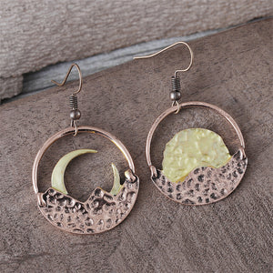 Simple Mountains Moon and Sun Earrings