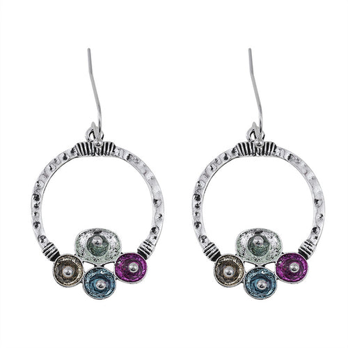 Simple Earrings with Colored Crystals