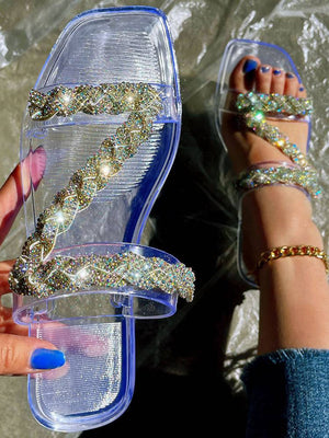 Sequined Flat Slippers