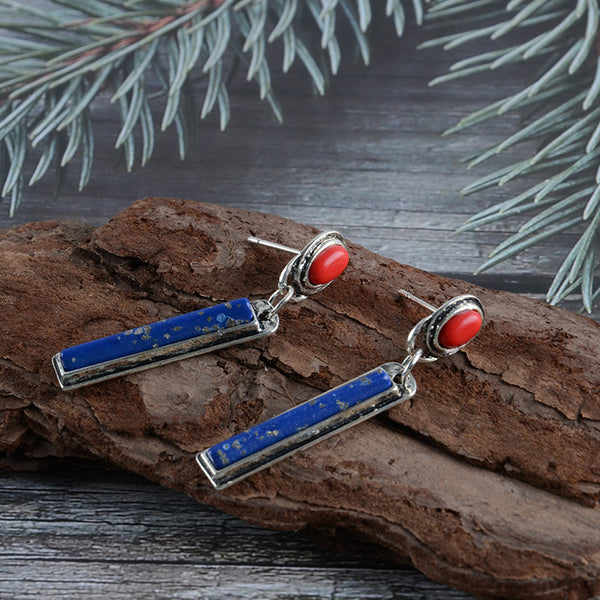 Bohemian Style Colorful Turquoise Dangle Earrings