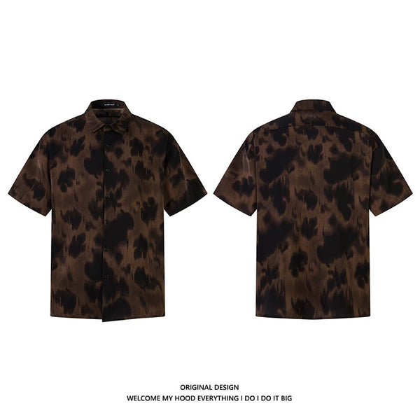 Hawaii Summer Men's New Cuban Collar Printed Short Sleeve Shirt