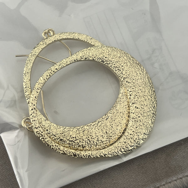 Minimalist Geometric Cutout Glitter Earrings