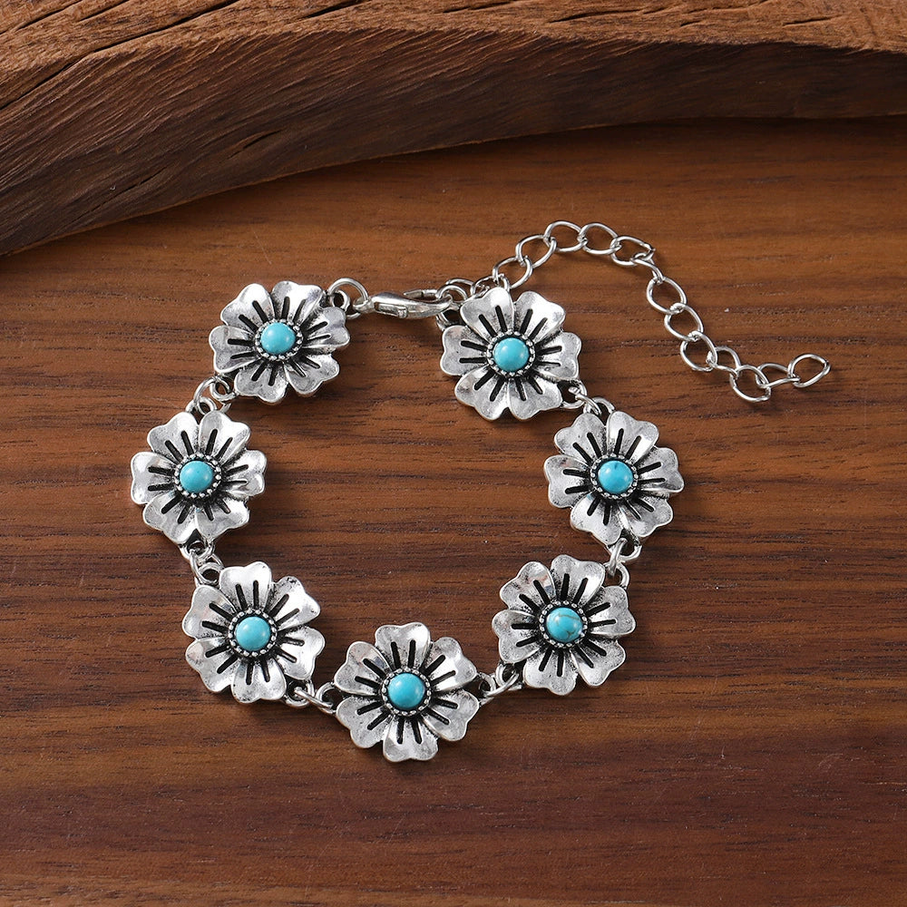 Small Flower Turquoise Bracelet