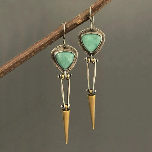 Turquoise Creative Bullet Cone Earrings