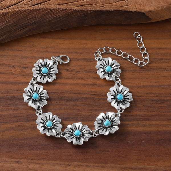 Small Flower Turquoise Bracelet