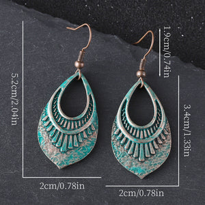 Fashion Retro Geometric Oval Alloy Earrings Hooks