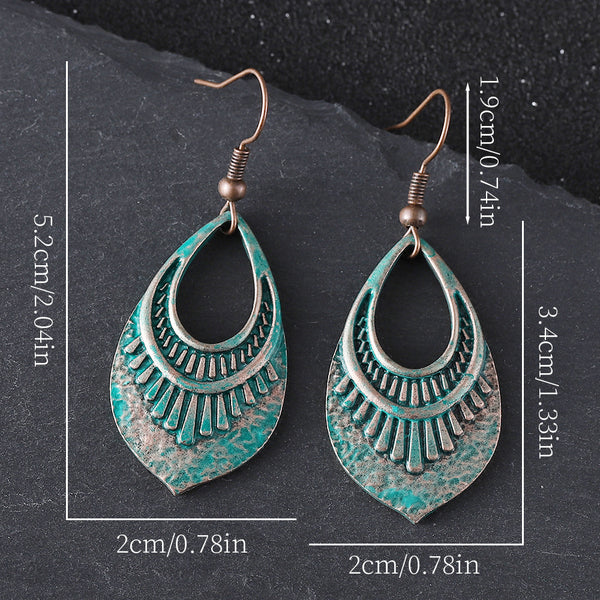 Fashion Retro Geometric Oval Alloy Earrings Hooks