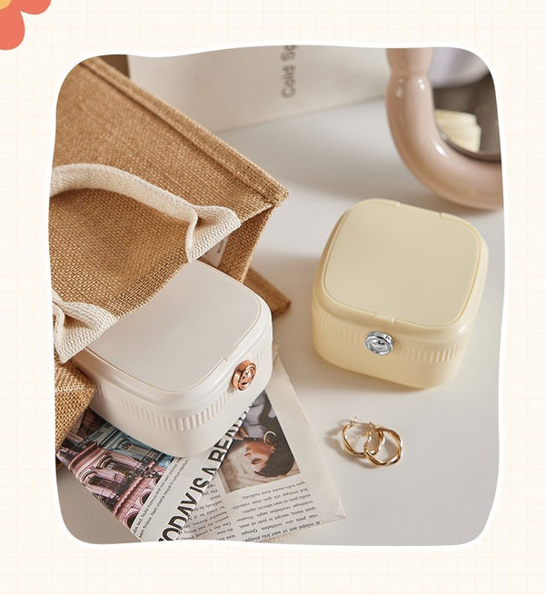 Soft Touch Jewelry Box with Mirror
