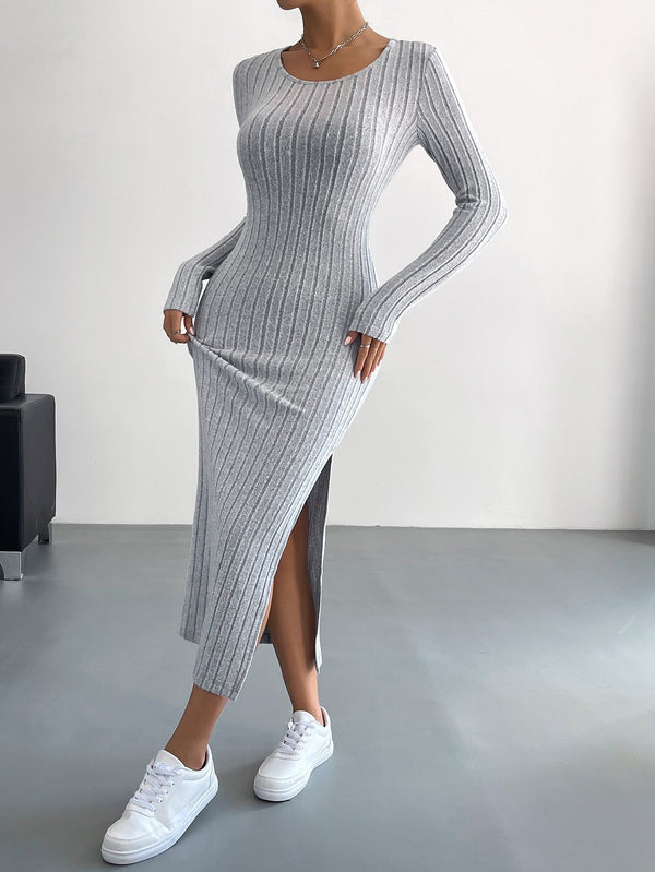 Commuter Slim Split Hip Wrap Dress