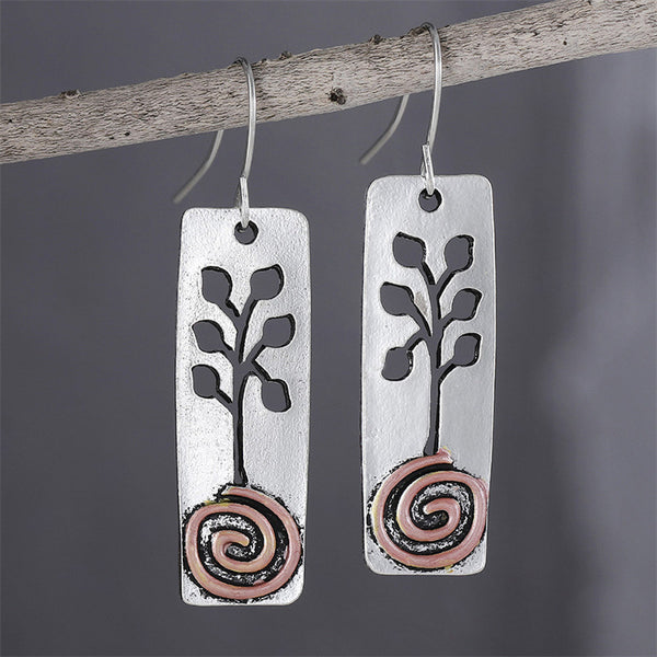Ethnic Style Twig Spiral Earrings