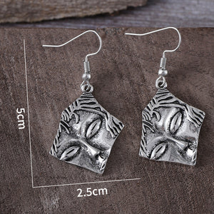 Exaggerated Tribal Human Face Styled Earrings