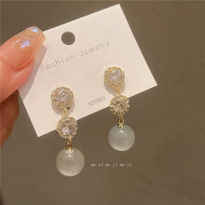 Elegant Silver-Tone Zirconia Hoop Earrings