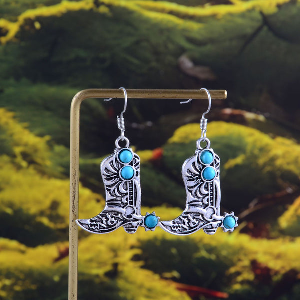 Inlaid Turquoise Dangle Earrings