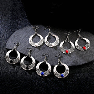 Geometric Circles Natural Stone Earrings