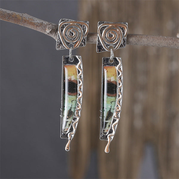 Creative Retro Colorful Alloy Earrings
