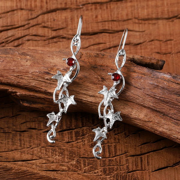 Vintage Botanical Vine Dangle Earrings
