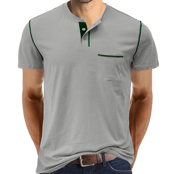 Men's American Retro Henley T-Shirt