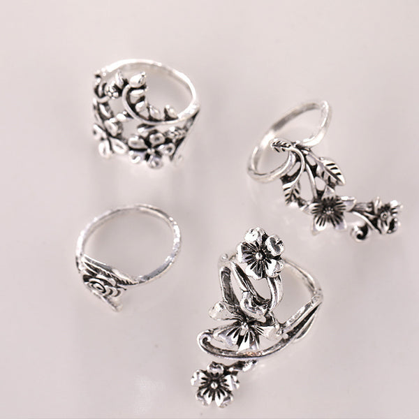 Vine and Leaf Flower Ring