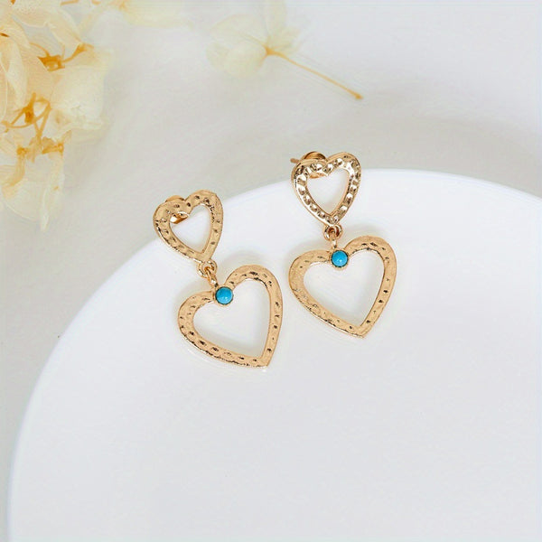 Heart Shaped Dangle Earrings