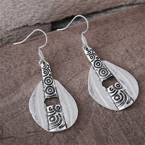 Simple Spiral Flower Dangle Earrings