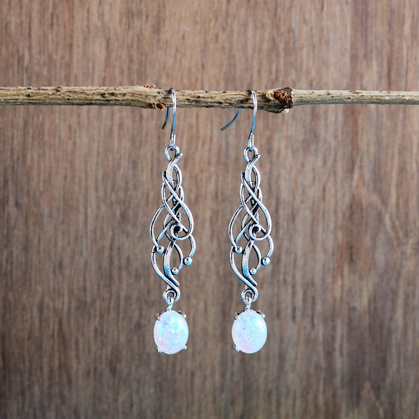 Premium gemstone-set metallic earrings