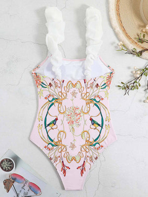 Floral Strap Swimsuit Set