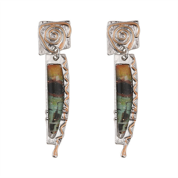 Creative Retro Colorful Alloy Earrings