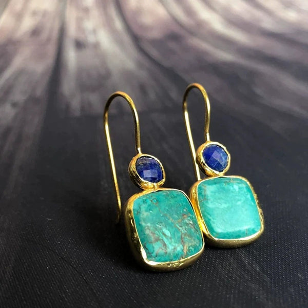 Temperament and Elegance Inlaid Turquoise Earrings
