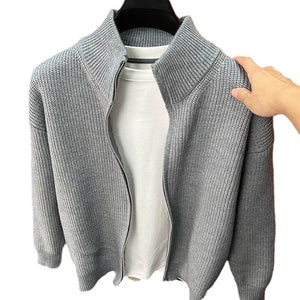 Autumn/Winter Zipper Sweater for Men - Versatile Knit Sweater